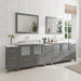 108" Double Sink Modern Bathroom Vanity Set with White Engineered Marble Top & Free Mirrors – Large Storage Cabinet with 13 Drawers VA3136-108 - HomeBeyond