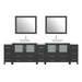 108" Double Sink Modern Bathroom Vanity Set with White Engineered Marble Top & Free Mirrors – Large Storage Cabinet with 13 Drawers VA3136-108 - HomeBeyond