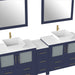 108" Double Sink Modern Bathroom Vanity Set with White Engineered Marble Top & Free Mirrors – Large Storage Cabinet with 13 Drawers VA3136-108 - HomeBeyond