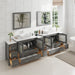 108" Double Sink Modern Bathroom Vanity Set with White Engineered Marble Top & Free Mirrors – Large Storage Cabinet with 13 Drawers VA3136-108 - HomeBeyond