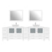 108" Double Sink Modern Bathroom Vanity Set with White Engineered Marble Top & Free Mirrors – Large Storage Cabinet with 13 Drawers VA3136-108 - HomeBeyond