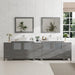 108" Double Sink Modern Bathroom Vanity Set with White Engineered Marble Top & Free Mirrors – Large Storage Cabinet with 13 Drawers VA3136-108 - HomeBeyond