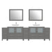 108" Double Sink Modern Bathroom Vanity Set with White Engineered Marble Top & Free Mirrors – Large Storage Cabinet with 13 Drawers VA3136-108 - HomeBeyond