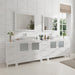 108" Double Sink Modern Bathroom Vanity Set with White Engineered Marble Top & Free Mirrors – Large Storage Cabinet with 13 Drawers VA3136-108 - HomeBeyond