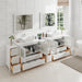 108" Double Sink Modern Bathroom Vanity Set with White Engineered Marble Top & Free Mirrors – Large Storage Cabinet with 13 Drawers VA3136-108 - HomeBeyond