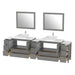 108" Double Sink Modern Bathroom Vanity Set with White Engineered Marble Top & Free Mirrors – Large Storage Cabinet with 13 Drawers VA3136-108 - HomeBeyond