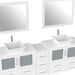 108" Double Sink Modern Bathroom Vanity Set with White Engineered Marble Top & Free Mirrors – Large Storage Cabinet with 13 Drawers VA3136-108 - HomeBeyond