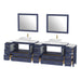 108" Double Sink Modern Bathroom Vanity Set with White Engineered Marble Top & Free Mirrors – Large Storage Cabinet with 13 Drawers VA3136-108 - HomeBeyond
