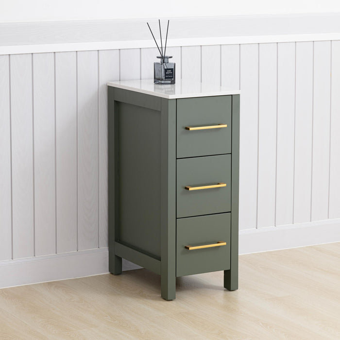 12" Bathroom Cabinet 3 Drawer Side Storage Organizer - HomeBeyond