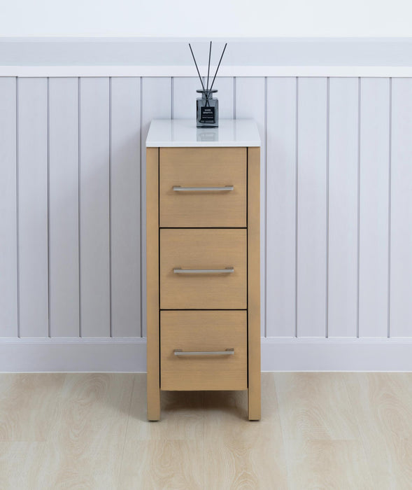 12" Bathroom Cabinet 3 Drawer Side Storage Organizer - HomeBeyond