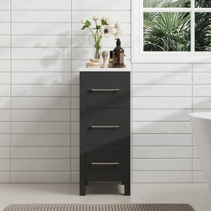 12" Bathroom Cabinet 3 Drawer Side Storage Organizer - HomeBeyond