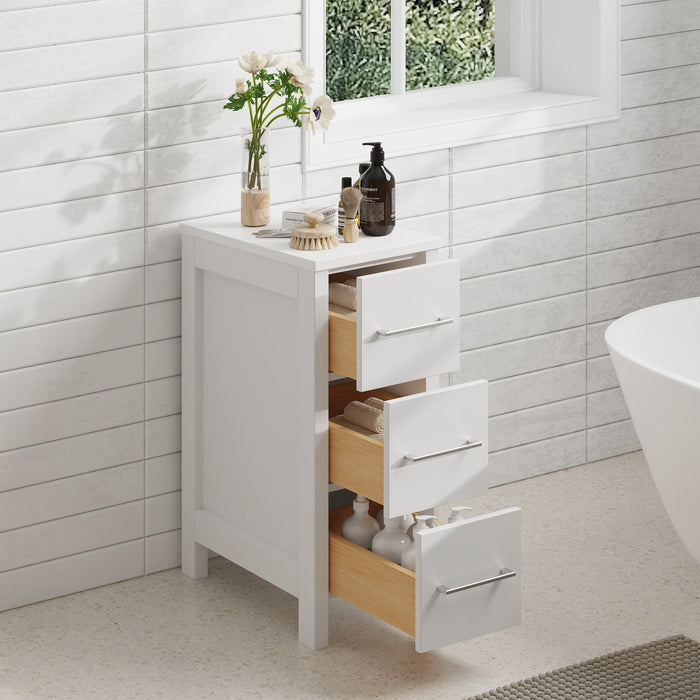 12" Bathroom Cabinet 3 Drawer Side Storage Organizer - HomeBeyond