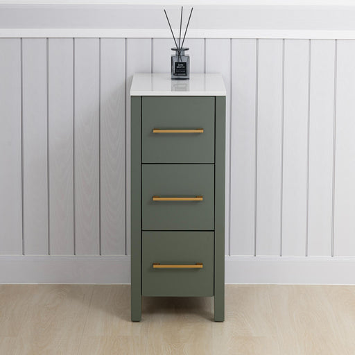 12" Bathroom Cabinet 3 Drawer Side Storage Organizer - HomeBeyond