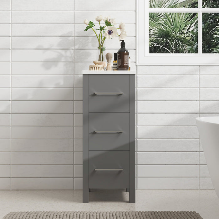 12" Bathroom Cabinet 3 Drawer Side Storage Organizer - HomeBeyond