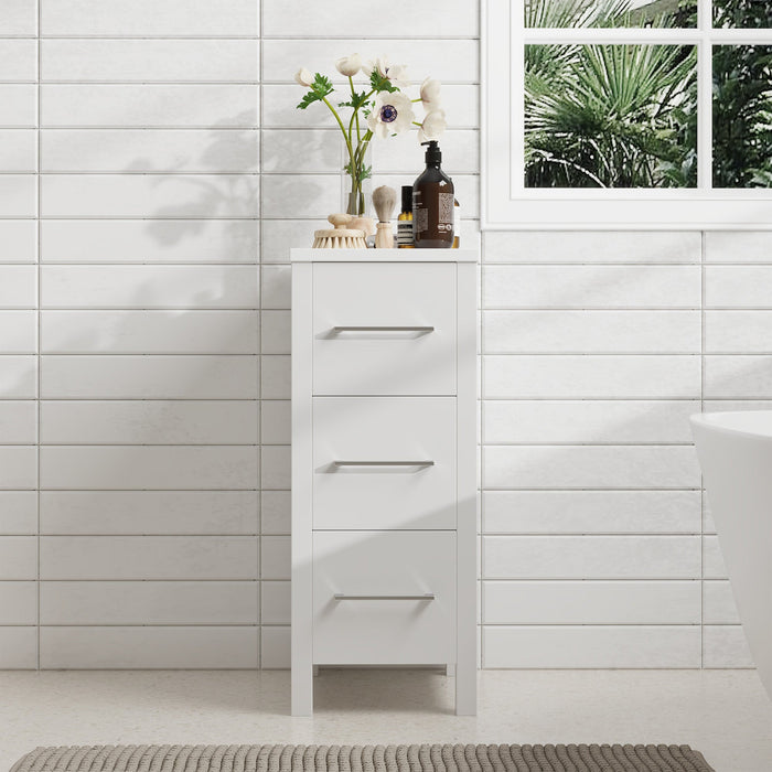 12" Bathroom Cabinet 3 Drawer Side Storage Organizer - HomeBeyond