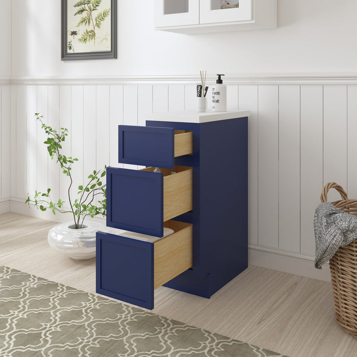 12" Birch Plywood Freestanding Single Base 3 Drawers Storage Cabinet - HomeBeyond