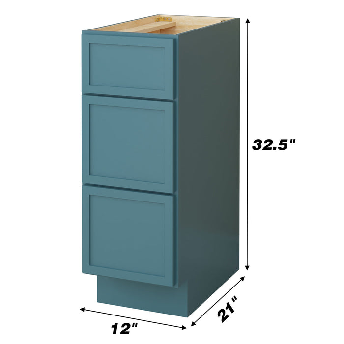 12" Birch Plywood Freestanding Single Base 3 Drawers Storage Cabinet - HomeBeyond