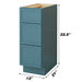 12" Birch Plywood Freestanding Single Base 3 Drawers Storage Cabinet - HomeBeyond