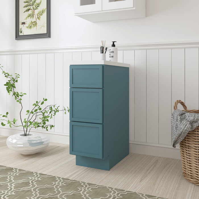 12" Birch Plywood Freestanding Single Base 3 Drawers Storage Cabinet - HomeBeyond