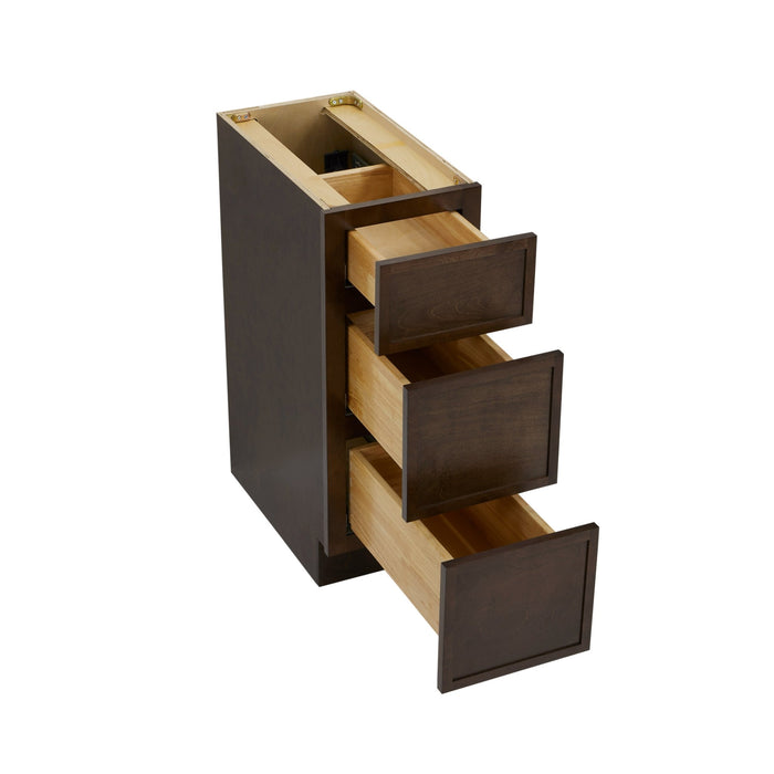 12" Birch Plywood Freestanding Single Base 3 Drawers Storage Cabinet - HomeBeyond