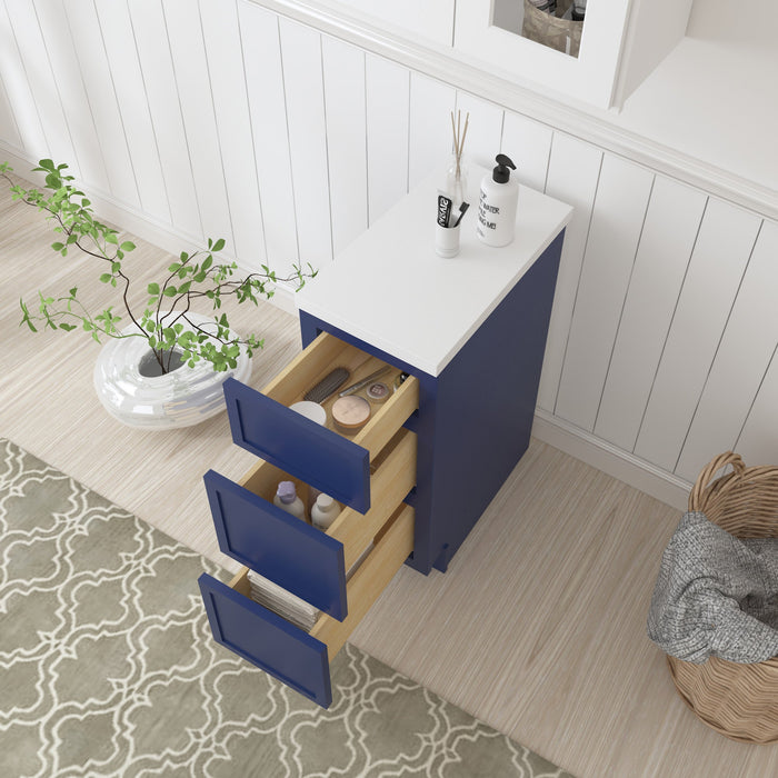 12" Birch Plywood Freestanding Single Base 3 Drawers Storage Cabinet - HomeBeyond