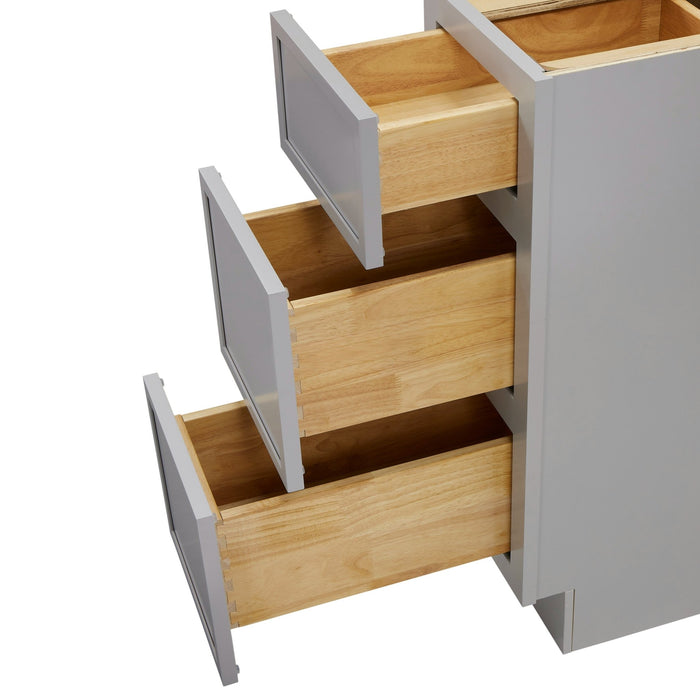 12" Birch Plywood Freestanding Single Base 3 Drawers Storage Cabinet - HomeBeyond