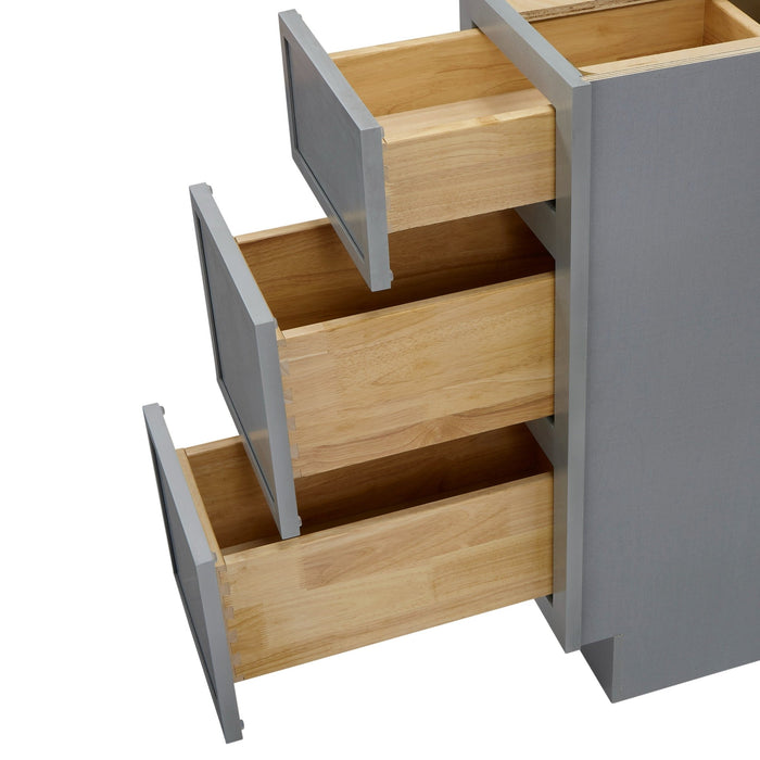 12" Birch Plywood Freestanding Single Base 3 Drawers Storage Cabinet - HomeBeyond