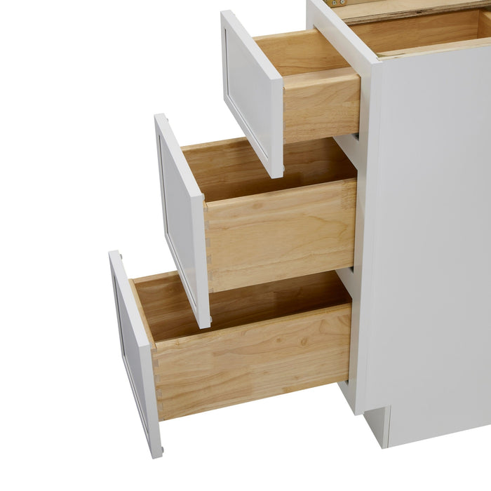 12" Birch Plywood Freestanding Single Base 3 Drawers Storage Cabinet - HomeBeyond