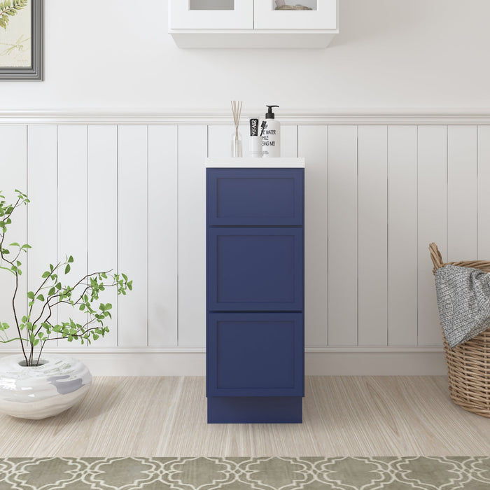 12" Birch Plywood Freestanding Single Base 3 Drawers Storage Cabinet - HomeBeyond