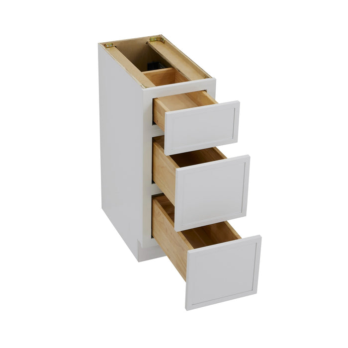 12" Birch Plywood Freestanding Single Base 3 Drawers Storage Cabinet - HomeBeyond
