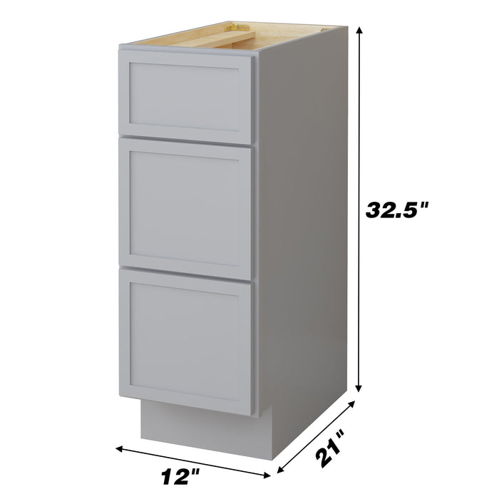 12" Birch Plywood Freestanding Single Base 3 Drawers Storage Cabinet - HomeBeyond