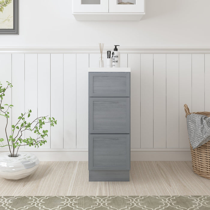12" Birch Plywood Freestanding Single Base 3 Drawers Storage Cabinet - HomeBeyond
