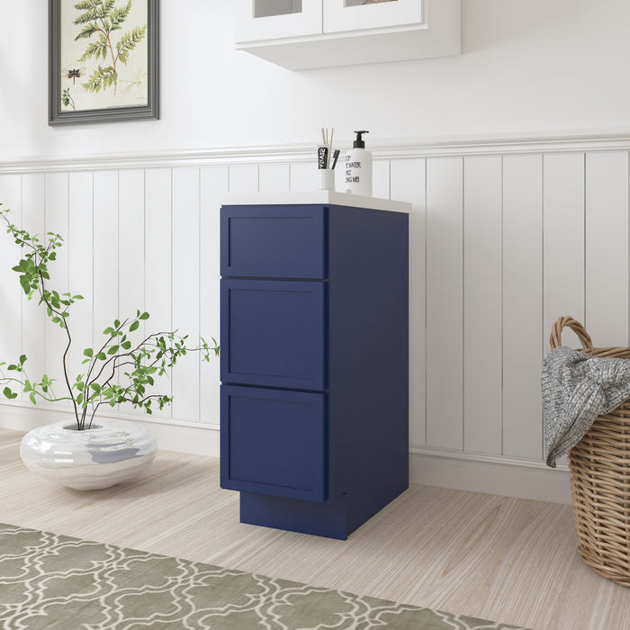 12" Birch Plywood Freestanding Single Base 3 Drawers Storage Cabinet - HomeBeyond