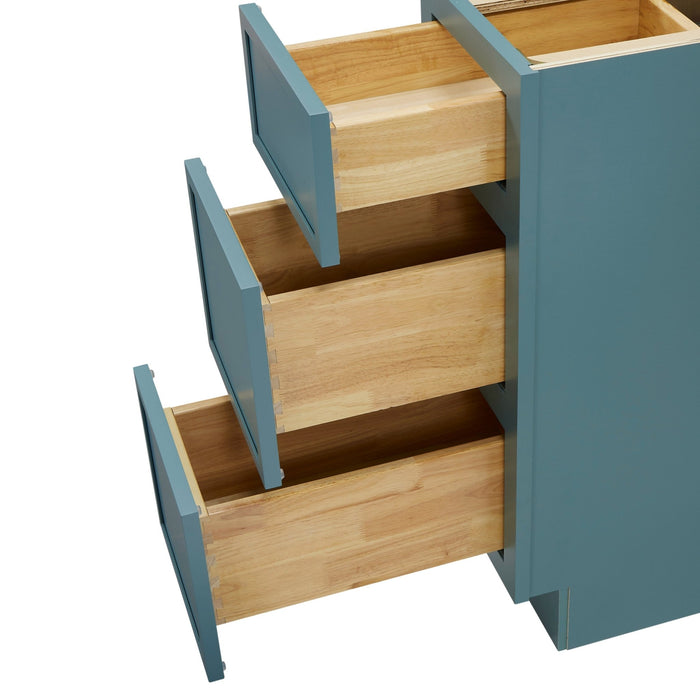 12" Birch Plywood Freestanding Single Base 3 Drawers Storage Cabinet - HomeBeyond
