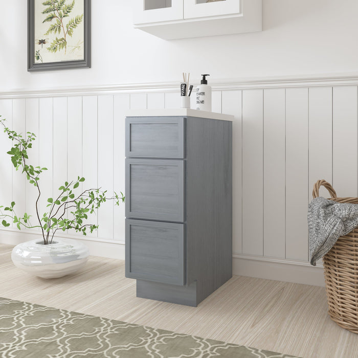 12" Birch Plywood Freestanding Single Base 3 Drawers Storage Cabinet - HomeBeyond