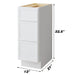 12" Birch Plywood Freestanding Single Base 3 Drawers Storage Cabinet - HomeBeyond