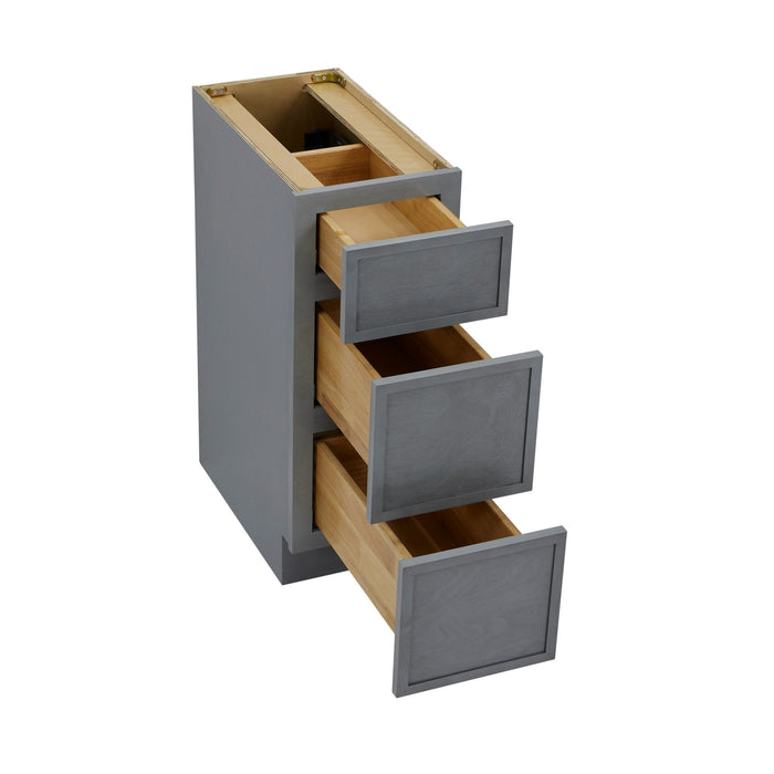 12" Birch Plywood Freestanding Single Base 3 Drawers Storage Cabinet - HomeBeyond
