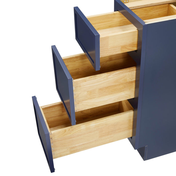 12" Birch Plywood Freestanding Single Base 3 Drawers Storage Cabinet - HomeBeyond