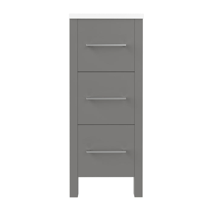12" Modern Bathroom Side Storage Cabinet with 3 Drawers – Compact Organizer for Small Spaces VA3112 - HomeBeyond