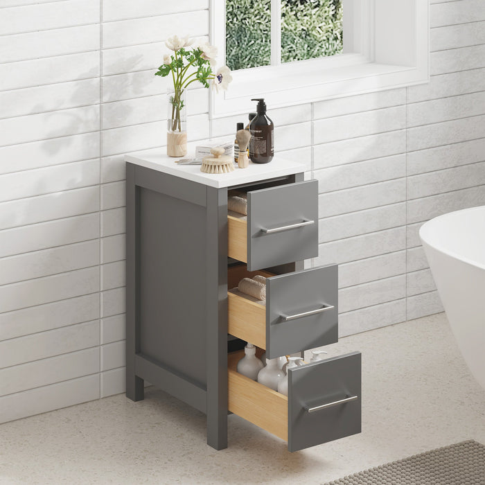12" Modern Bathroom Side Storage Cabinet with 3 Drawers – Compact Organizer for Small Spaces VA3112 - HomeBeyond