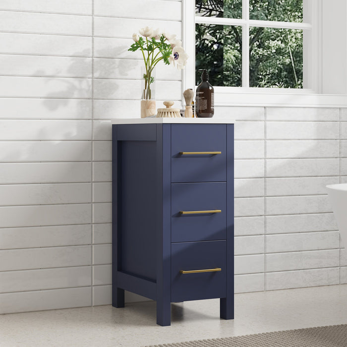 12" Modern Bathroom Side Storage Cabinet with 3 Drawers – Compact Organizer for Small Spaces VA3112 - HomeBeyond