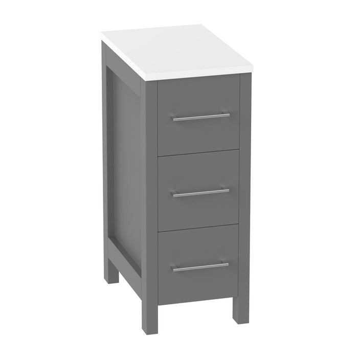 12" Modern Bathroom Side Storage Cabinet with 3 Drawers – Compact Organizer for Small Spaces VA3112 - HomeBeyond