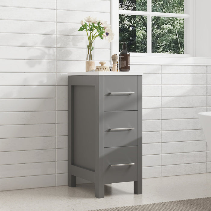 12" Modern Bathroom Side Storage Cabinet with 3 Drawers – Compact Organizer for Small Spaces VA3112 - HomeBeyond