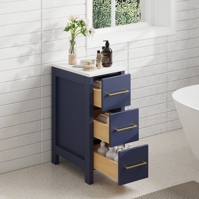 12" Modern Bathroom Side Storage Cabinet with 3 Drawers – Compact Organizer for Small Spaces VA3112 - HomeBeyond