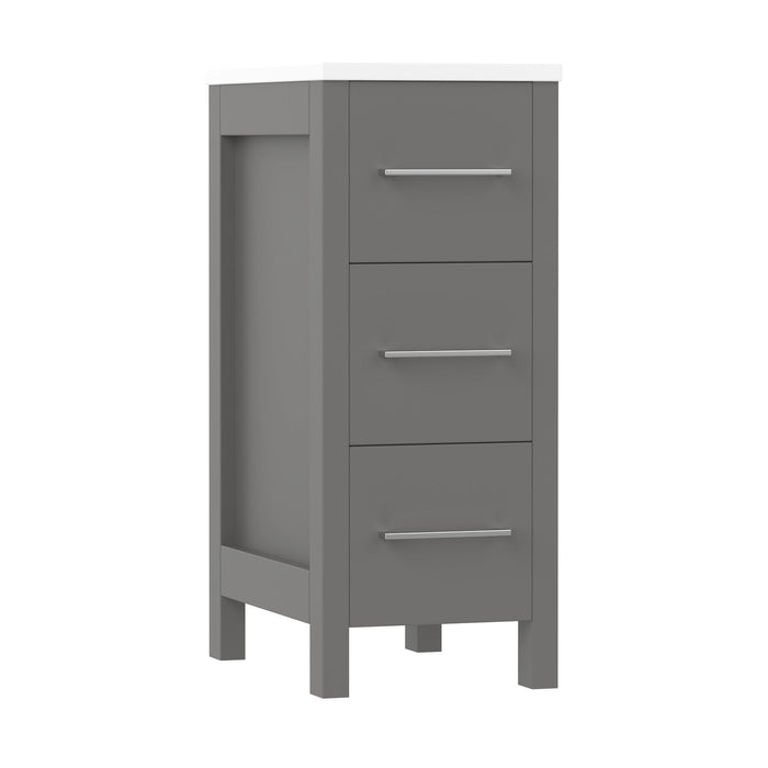 12" Modern Bathroom Side Storage Cabinet with 3 Drawers – Compact Organizer for Small Spaces VA3112 - HomeBeyond