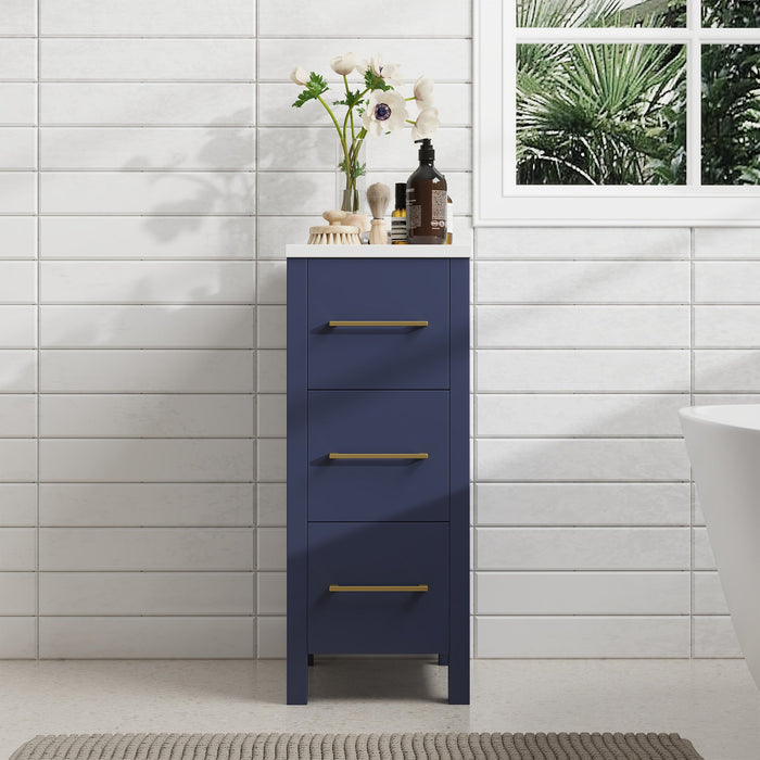 12" Modern Bathroom Side Storage Cabinet with 3 Drawers – Compact Organizer for Small Spaces VA3112 - HomeBeyond