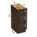 12" Modern Freestanding Oak Plywood Bathroom Vanity Base Only – Compact Side Storage Cabinet with 3 Soft-Closing Drawers VA40123 - HomeBeyond