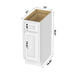 12" Modern Freestanding Oak Plywood Bathroom Vanity Base Only – Right Offset Small Storage Cabinet with Single Door VA40121 - HomeBeyond