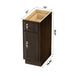 12" Modern Freestanding Oak Plywood Bathroom Vanity Base Only – Right Offset Small Storage Cabinet with Single Door VA40121 - HomeBeyond