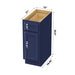 12" Modern Freestanding Oak Plywood Bathroom Vanity Base Only – Right Offset Small Storage Cabinet with Single Door VA40121 - HomeBeyond